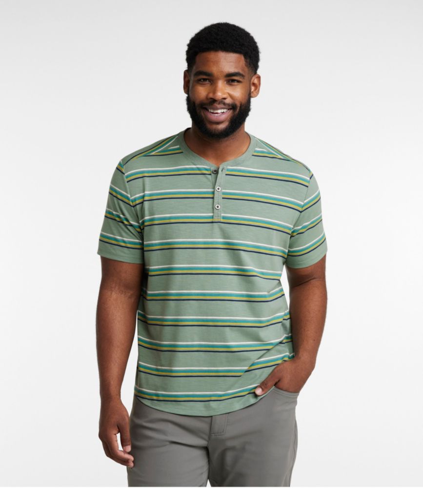 Men's Explorer Slub Tee, Short-Sleeve Henley Stripe