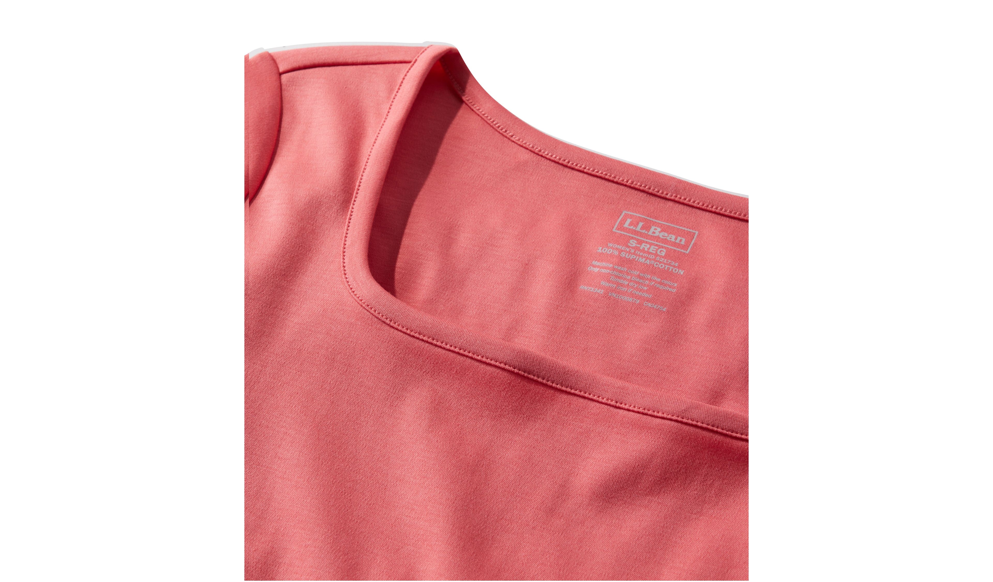 Women's Pima Cotton Tee, Soft Squareneck Elbow-Sleeve
