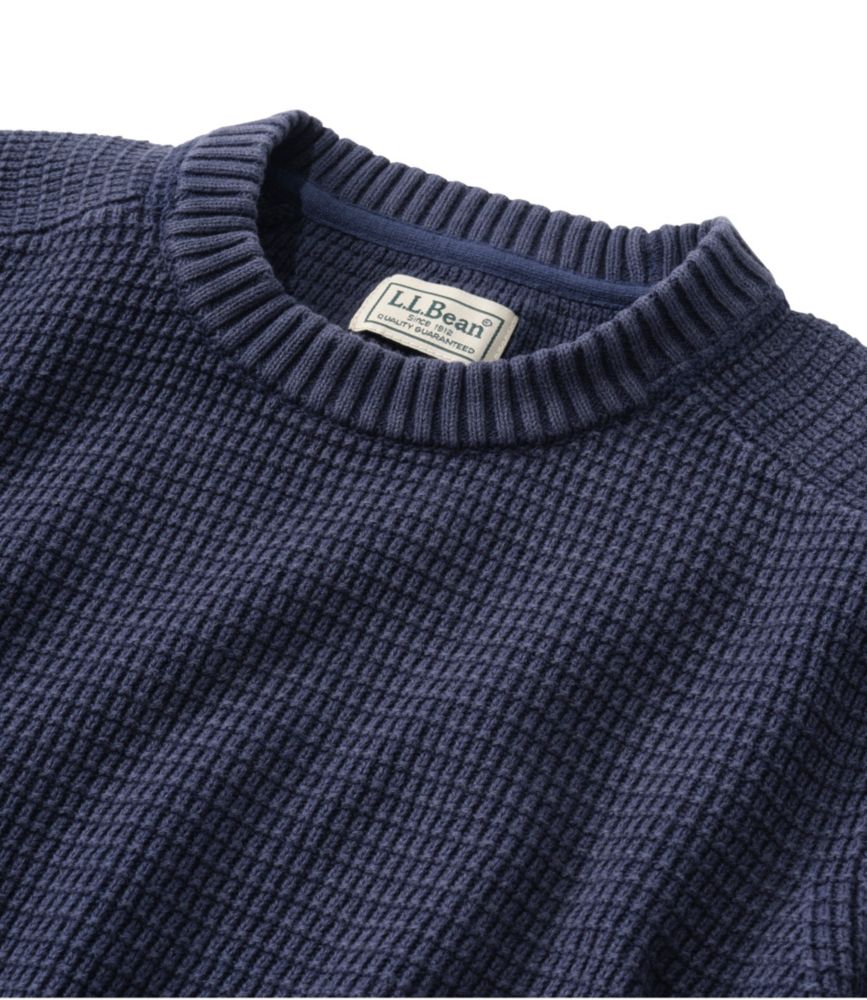 Men's Sunwashed Textured Cotton Sweater, Crewneck
