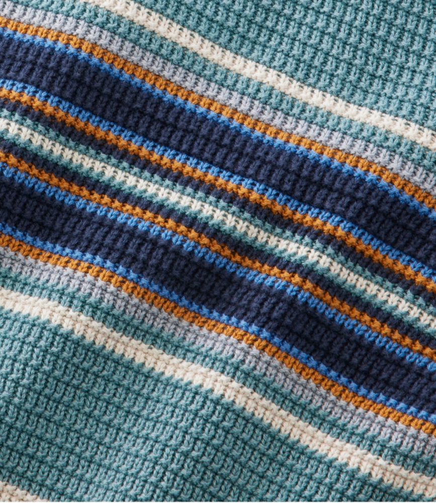 Men's Sunwashed Textured Cotton Sweater, Crewneck, Stripe, Sailcloth Stripe, small image number 5