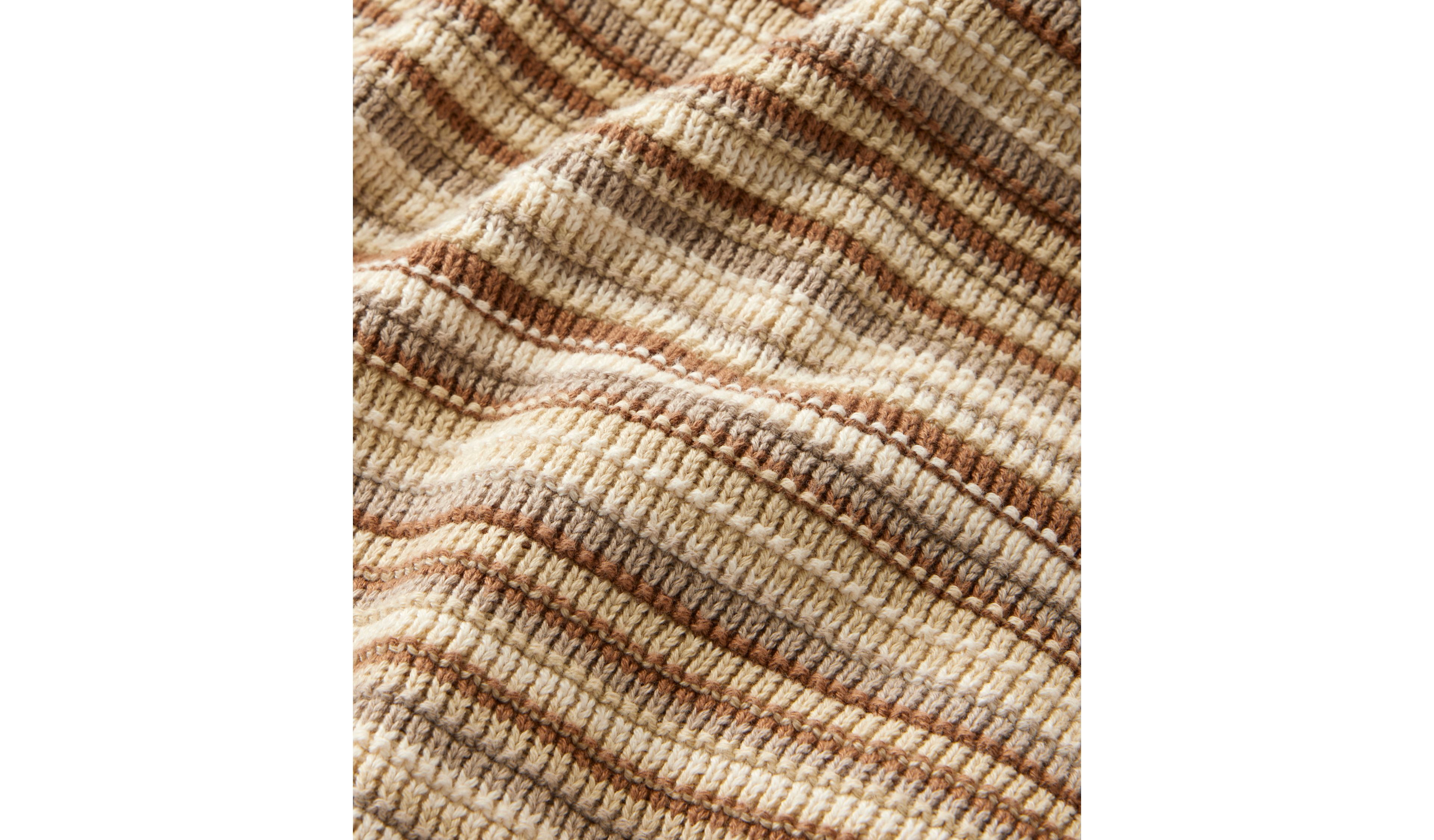 Men's Sunwashed Textured Cotton Sweater, Crewneck, Stripe