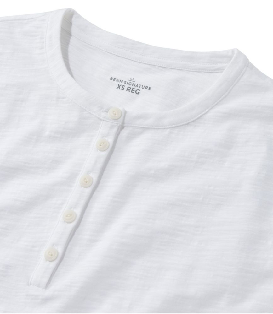 Women's Signature Slub Tee, Short-Sleeve Henley, White, small image number 4