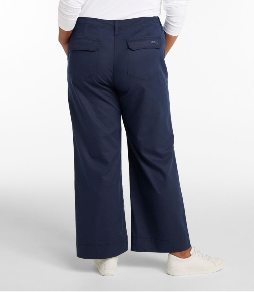 Women's Signature Cotton/TENCEL Utility Pants, Mid-Rise Wide-Leg Ankle-Length, Deepest Indigo, small image number 3