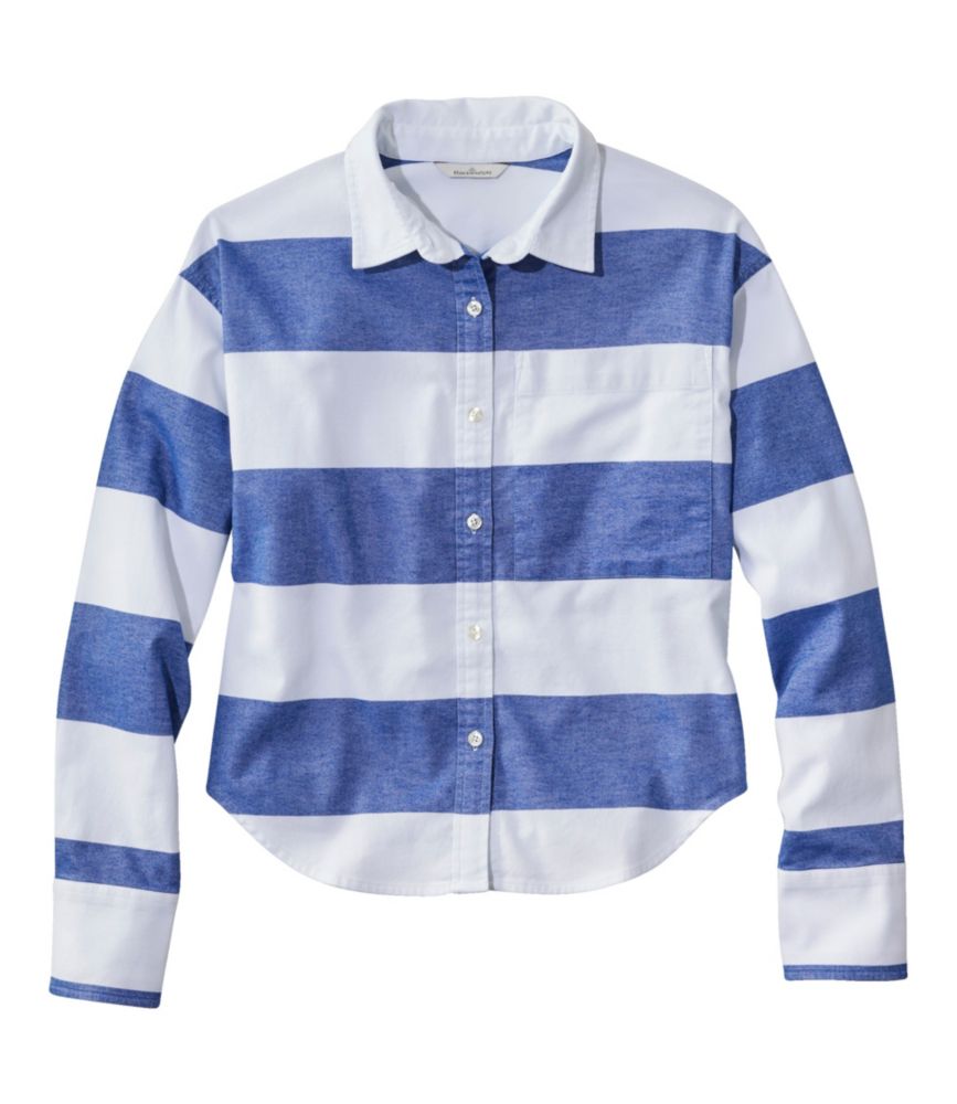 Women's Signature Boyfriend Oxford Shirt, Stripe Shirts & Tops at L.L