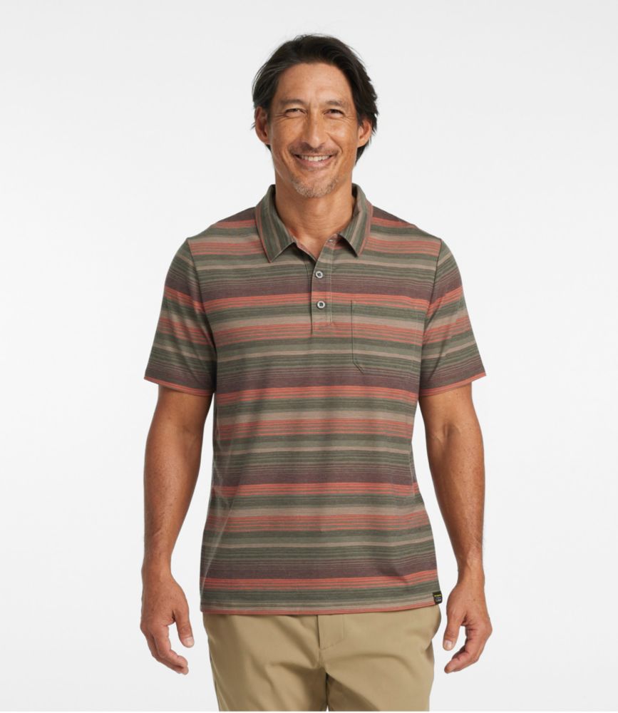 Men's Everyday SunSmart® Polo 2.0, Short-Sleeve Stripe, Dusty Olive Stripe, small image number 2