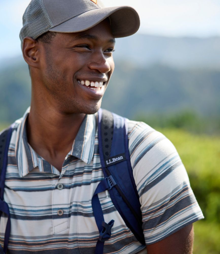 Men's Everyday SunSmart® Polo 2.0, Short-Sleeve Stripe, Iron Blue Stripe, small image number 7