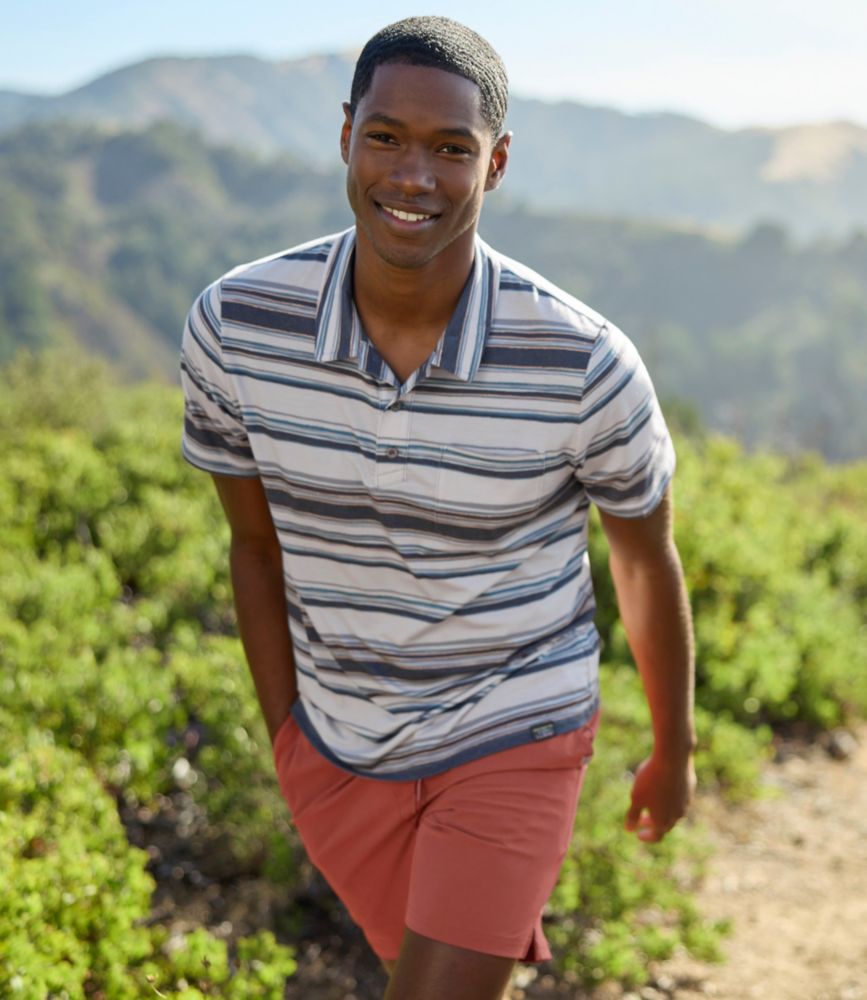 Men's Everyday SunSmart® Polo 2.0, Short-Sleeve Stripe, Iron Blue Stripe, small image number 8