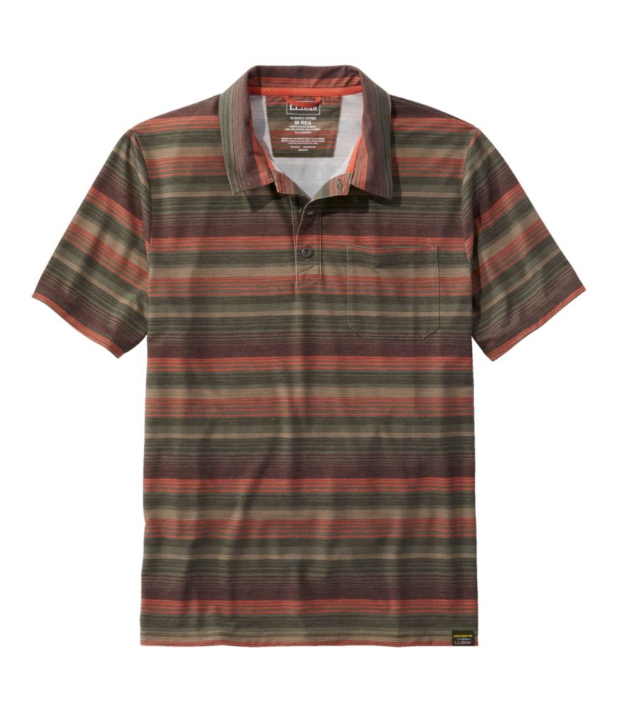 Men's Everyday SunSmart® Polo 2.0, Short-Sleeve Stripe, Dusty Olive Stripe, small image number 1