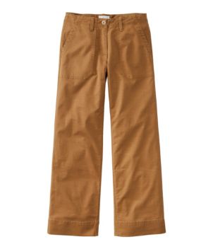 Women's Signature Cotton/TENCEL Utility Pants, Mid-Rise Wide-Leg Ankle-Length