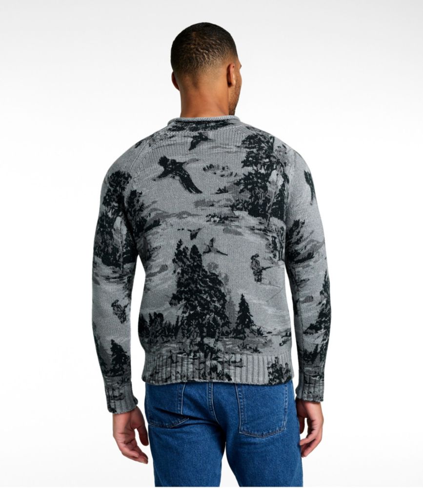 Men's Signature Organic Cotton Rollneck Sweater, Print, Gray Heather Vintage Scenic, small image number 3