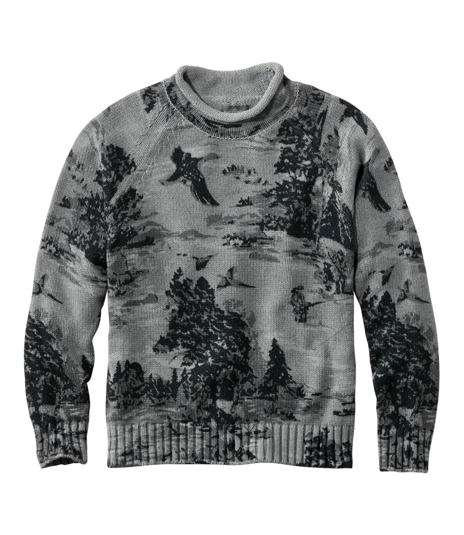 Men Long Sleeves Round Neck Pullover Sweater Fashion Printing
