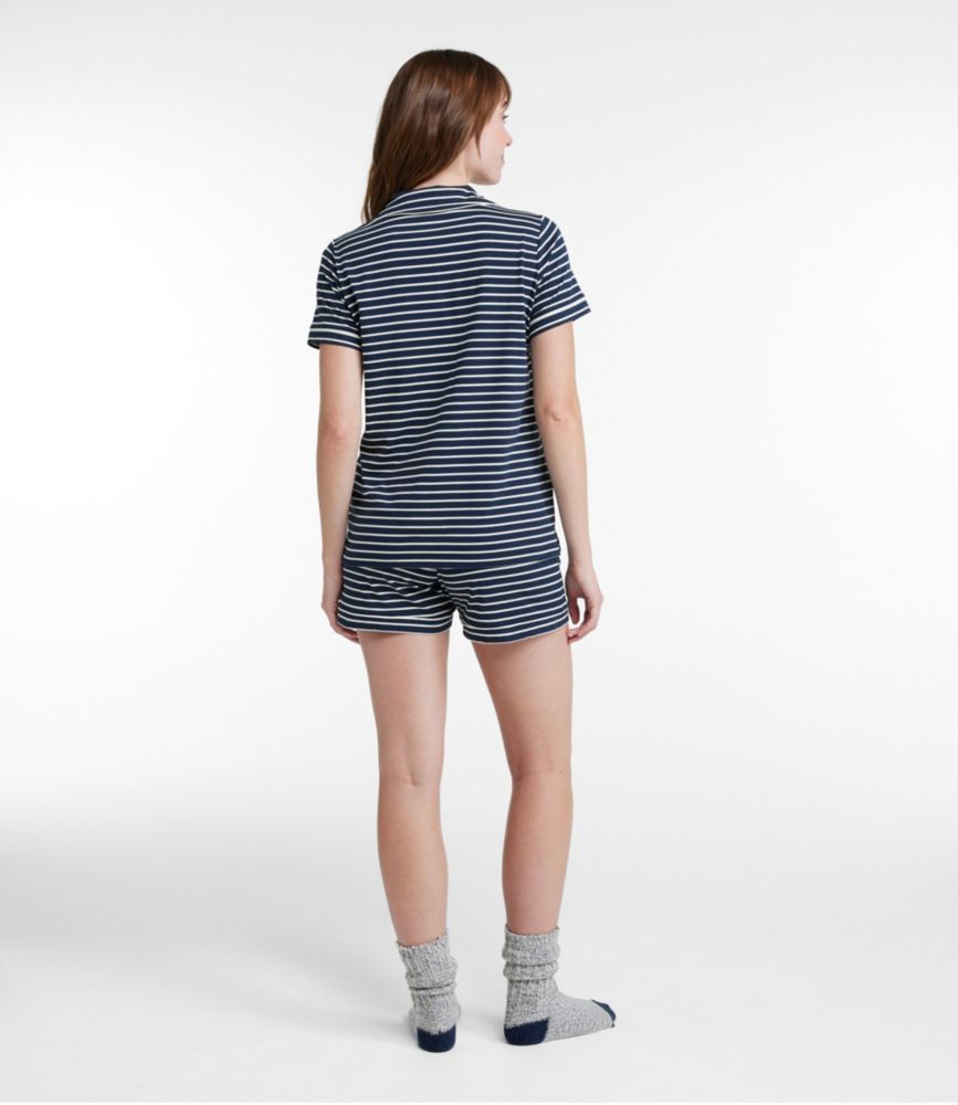 Women's Super-Soft Shrink-Free Pajamas, Short Set Stripe, Brightwater Blue Stripe, small image number 3