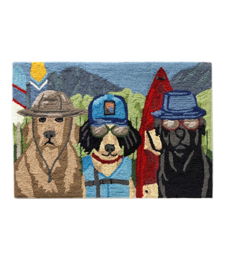 Indoor/Outdoor Vacationland Rug, Paddle Sports Dogs, Multi, small image number 1