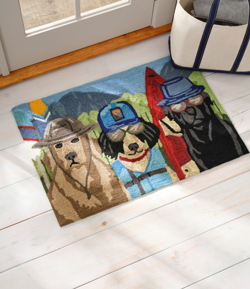 Indoor/Outdoor Vacationland Rug, Paddle Sports Dogs