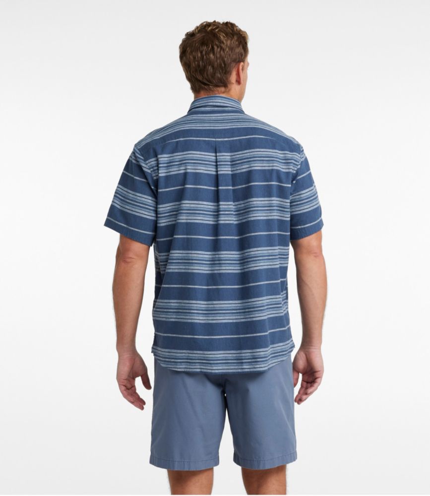 Men's Backyard BBQ Shirt, Short-Sleeve, Traditional Untucked Fit, Stripe, Bright Mariner, small image number 3