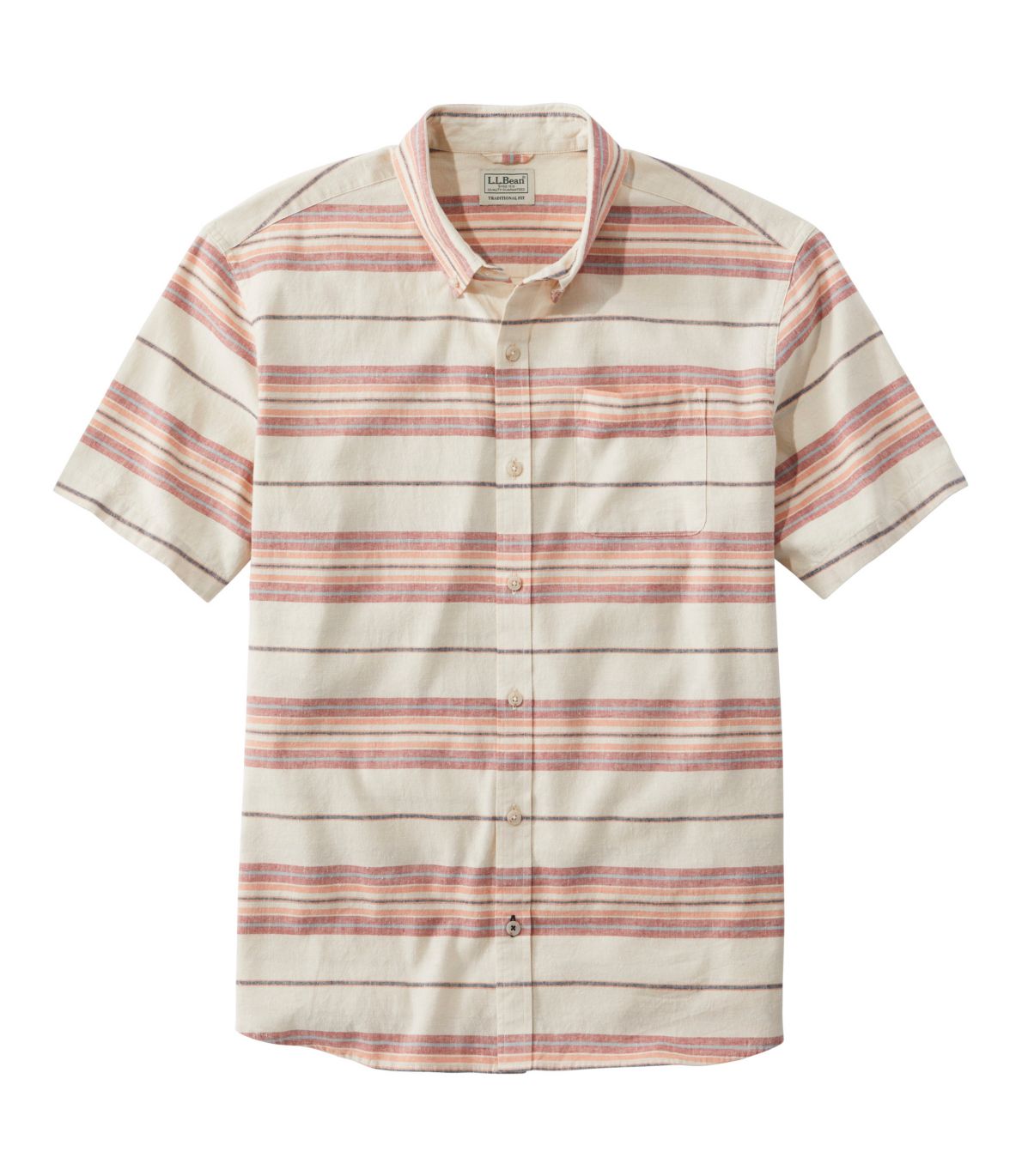 Men's Backyard BBQ Shirt, Short-Sleeve, Traditional Untucked Fit, Stripe