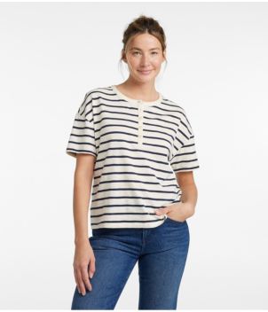 Women's Signature Slub Tee, Short-Sleeve Henley Novelty