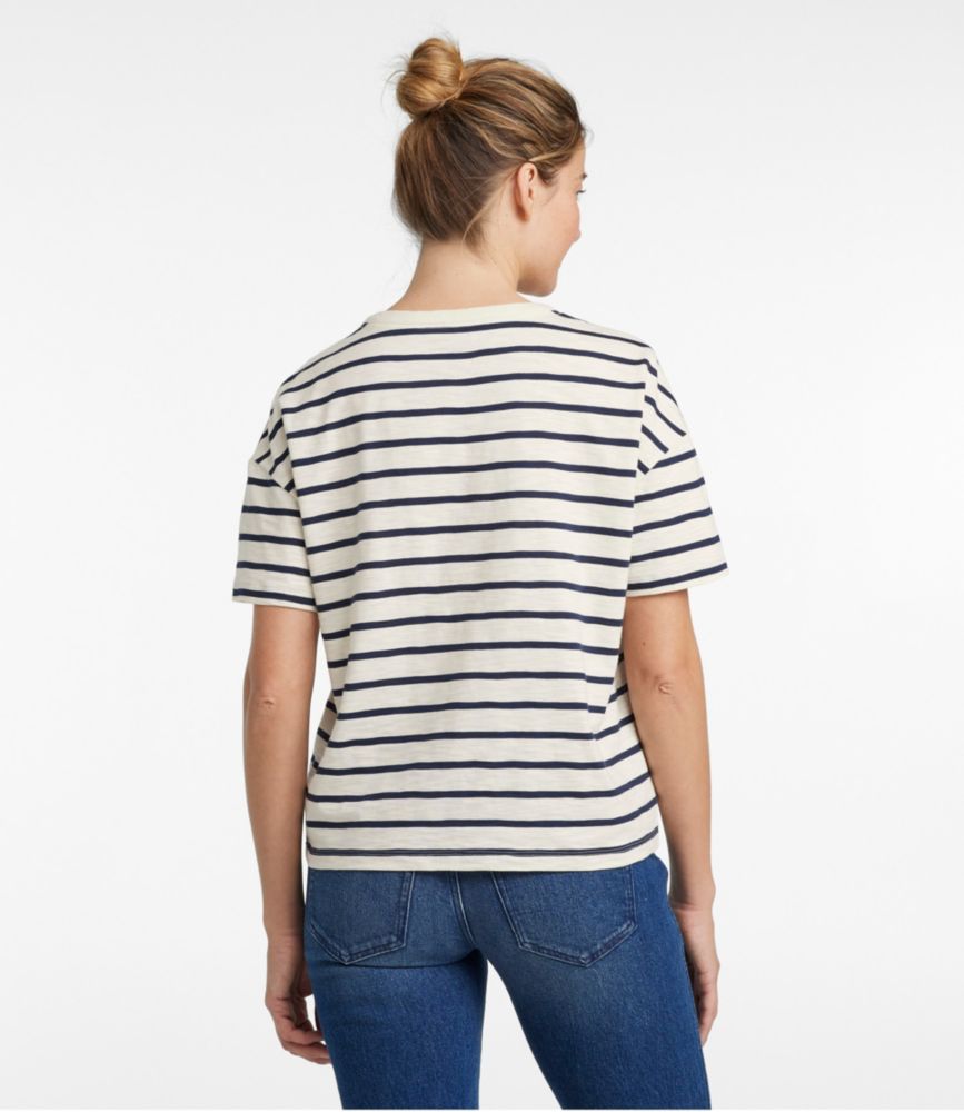 Women's Signature Slub Tee, Short-Sleeve Henley Novelty, Faded Orange Vintage Scenic, small image number 3