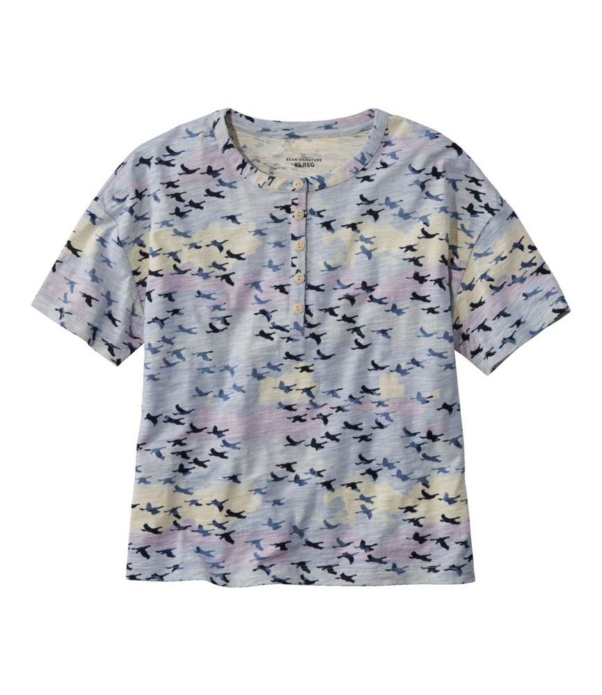 Women's Signature Slub Tee, Short-Sleeve Henley Novelty