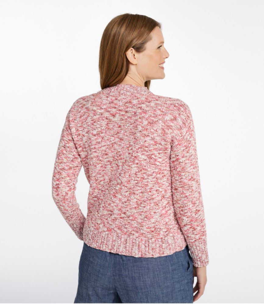 Women's Cotton Ragg Sweater, Crewneck Space-Dye, Dark Salmon Space Dye, small image number 3