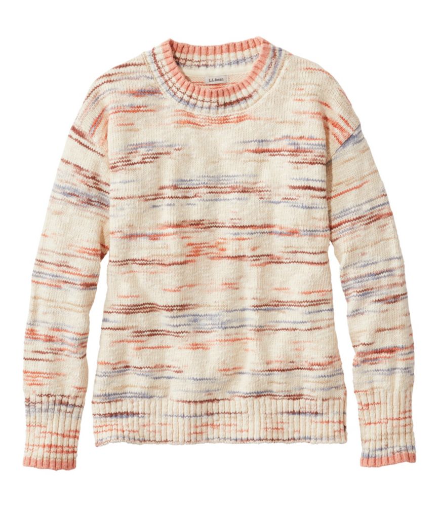 Women's Cotton Ragg Sweater, Crewneck Space-Dye, Multi Space Dye, small image number 1