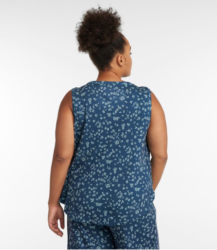 Women's Restorative Sleep Tank Print, Bright Mariner Ditsy, small image number 3