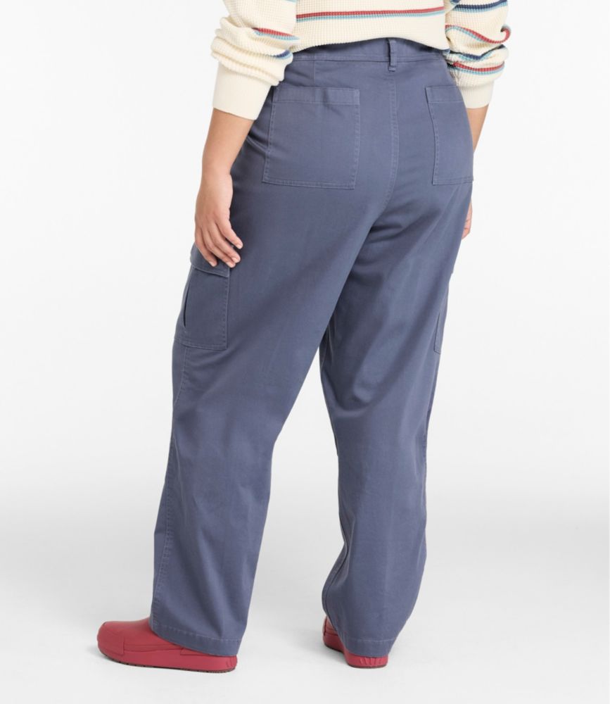 Women's Comfort Stretch Pants, Mid-Rise Straight-Leg Cargo, Carbon Navy, small image number 3