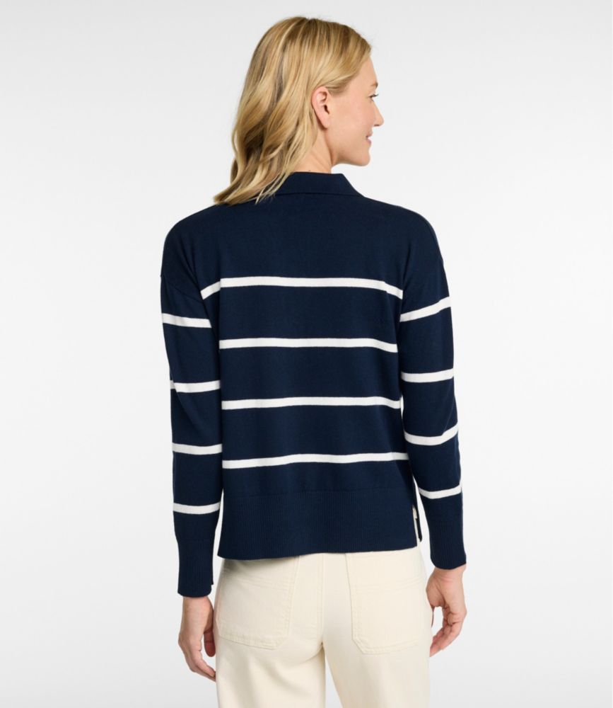 Women's Cotton/Cashmere Sweater, Polo Stripe