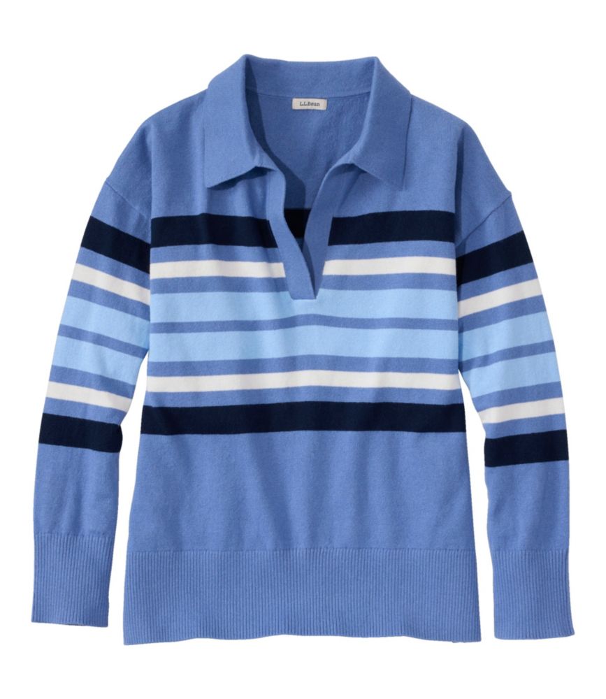 Women's Cotton/Cashmere Sweater, Polo Stripe
