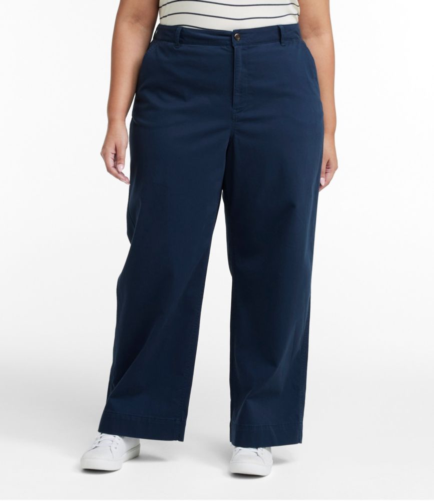 Women's Comfort Stretch Pants, Mid-Rise Wide-Leg Chino, Heritage Stone, small image number 2