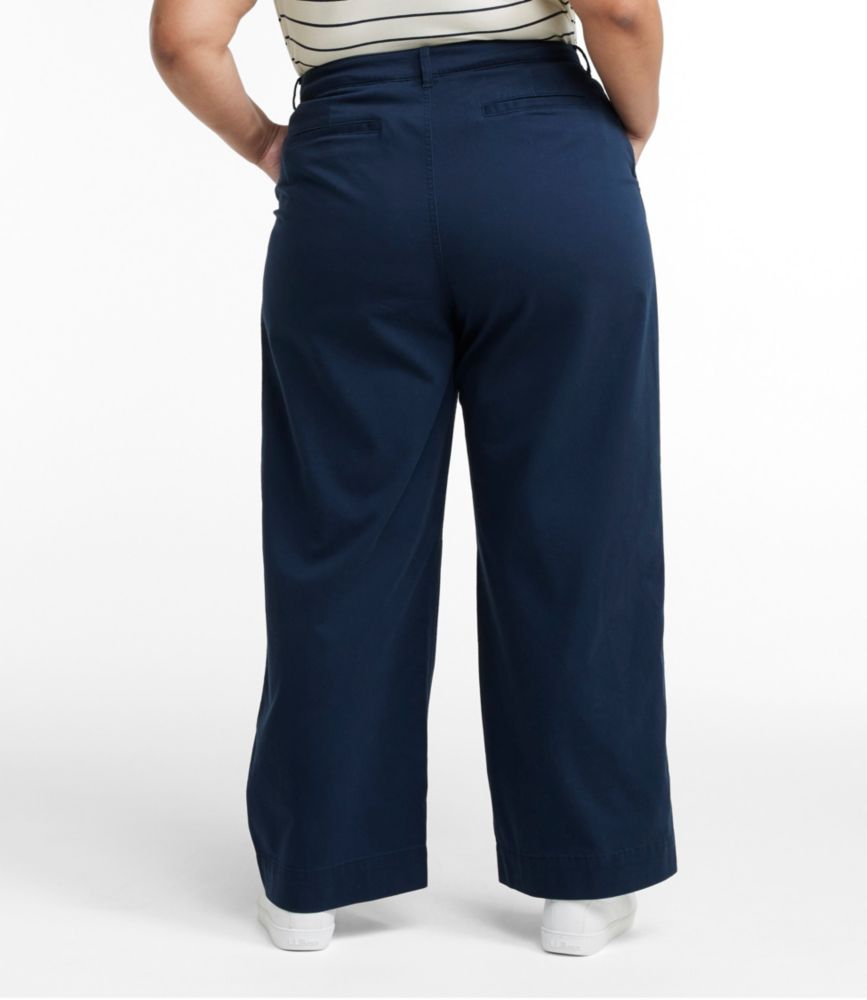 Women's Comfort Stretch Pants, Mid-Rise Wide-Leg Chino, Heritage Stone, small image number 3