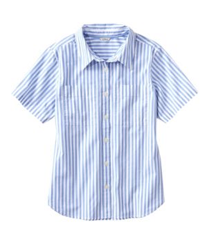 Women's Essential Cotton Poplin Shirt, Short-Sleeve