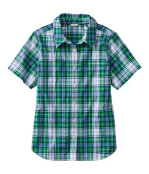 Women's Essential Cotton Poplin Shirt, Short-Sleeve