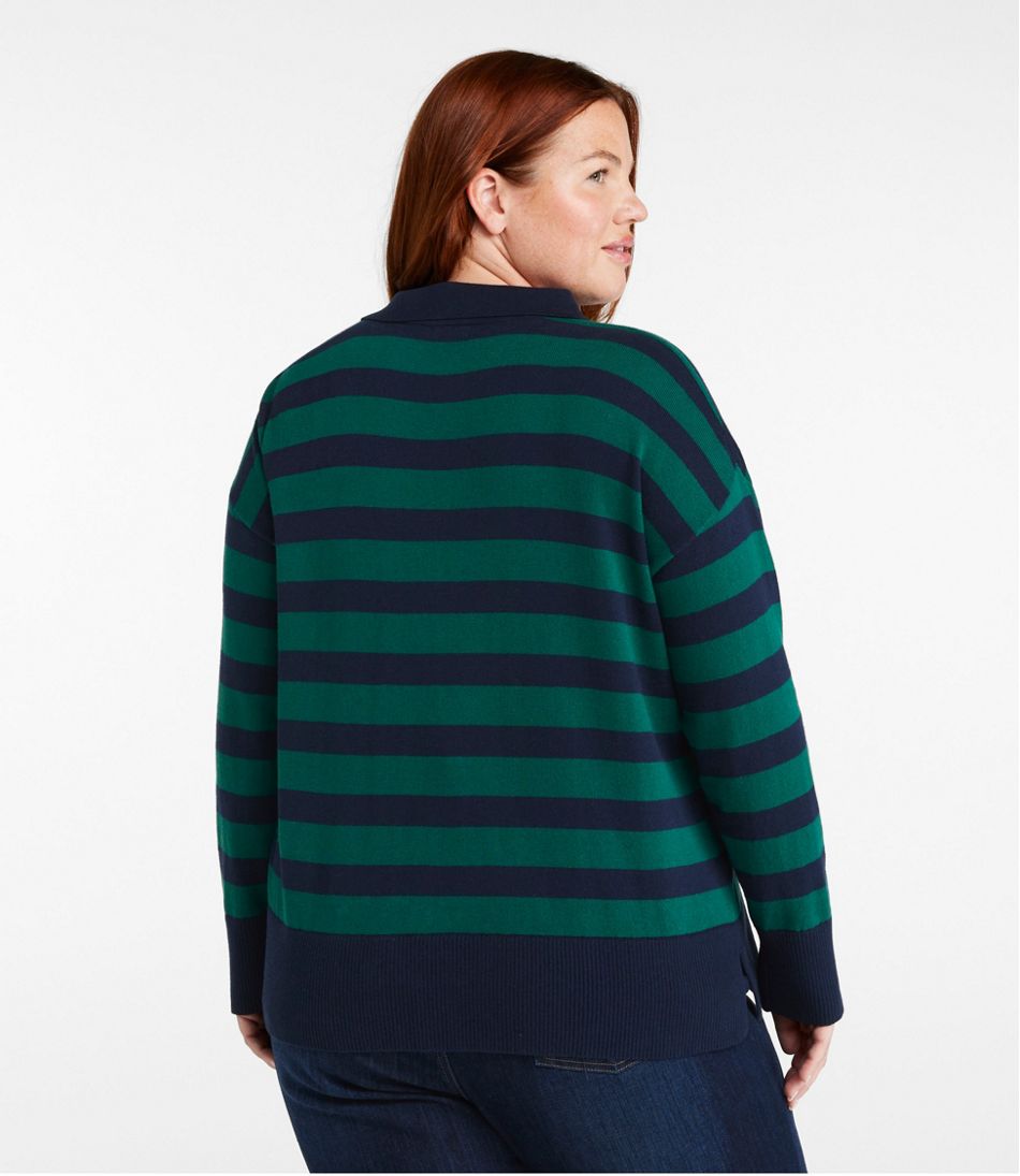 Women's Cotton/Cashmere Sweater, Polo Stripe