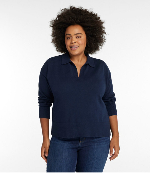 Cotton/Cashmere Sweater Polo , Classic Navy, large image number 1