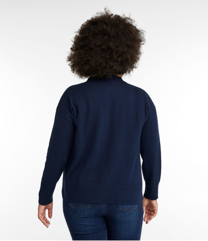 Women's Cotton/Cashmere Sweater, Polo, French Lilac Heather, small image number 3