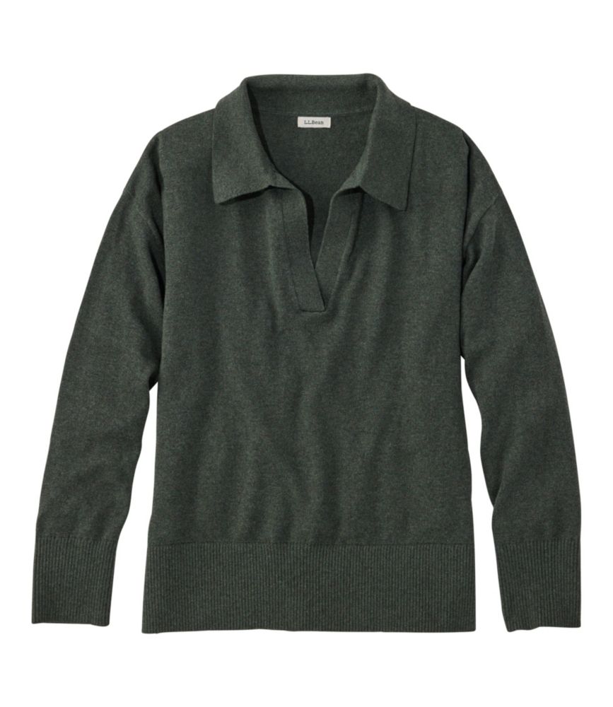Women's Cotton/Cashmere Sweater, Polo