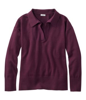 Women's Cotton/Cashmere Sweater, Polo