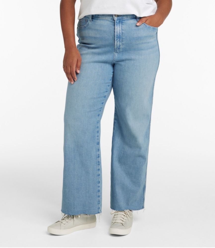 Women's L.L.Bean Everyday Stretch Jeans, High-Rise Relaxed Wide-Leg, Authentic Bright Wash, small image number 2