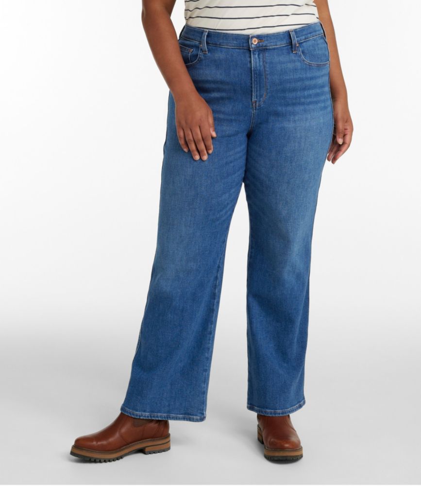 Women's L.L.Bean Everyday Stretch Jeans, High-Rise Relaxed Wide-Leg