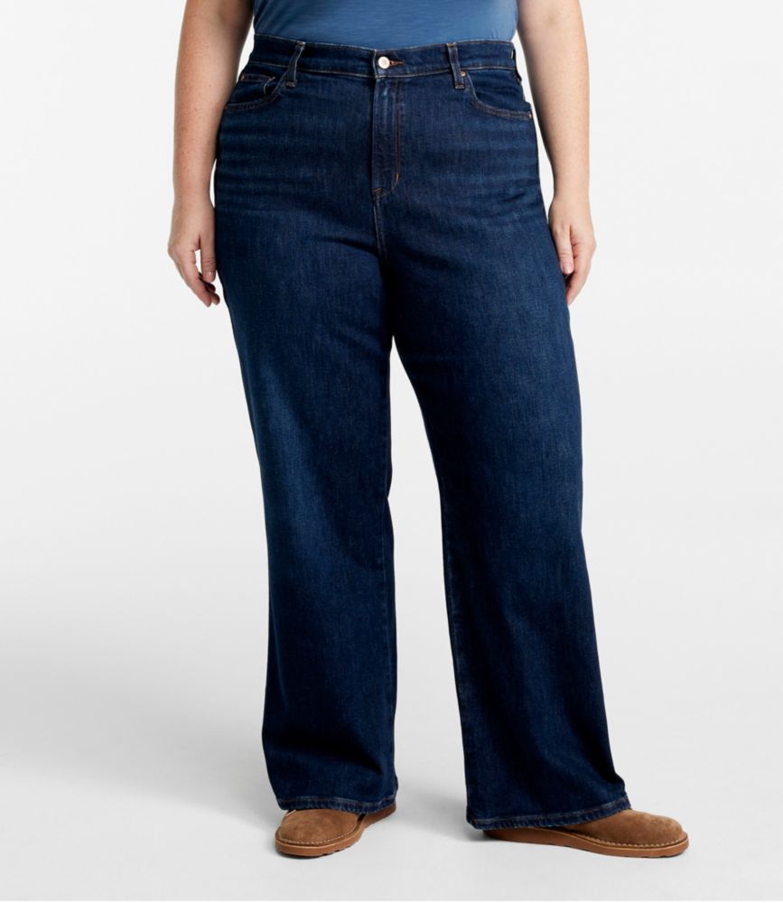 Women's L.L.Bean Everyday Stretch Jeans, High-Rise Relaxed Wide-Leg