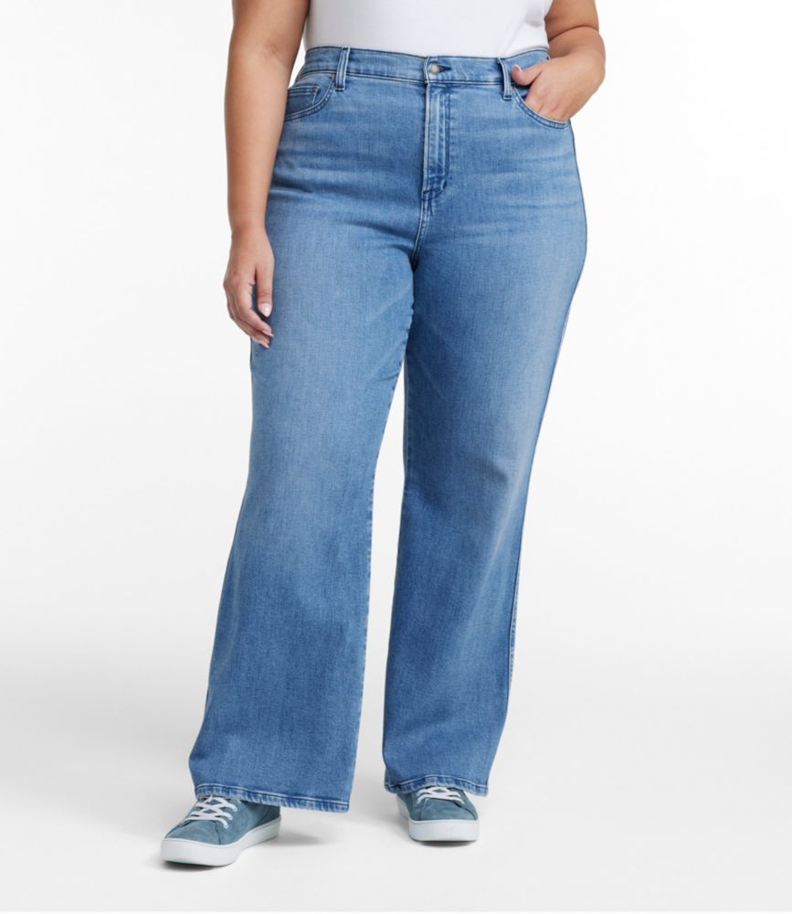 Women's L.L.Bean Everyday Stretch Jeans, High-Rise Relaxed Wide-Leg