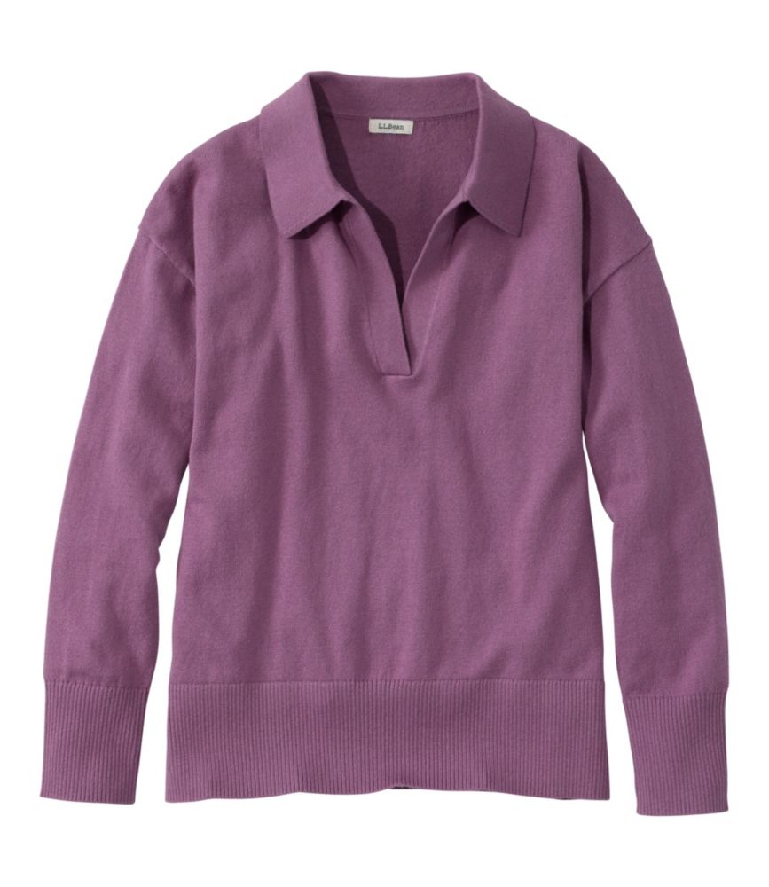 Women's Cotton/Cashmere Sweater, Polo