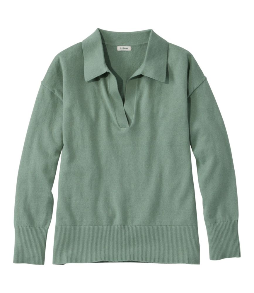 Women's Cotton/Cashmere Sweater, Polo
