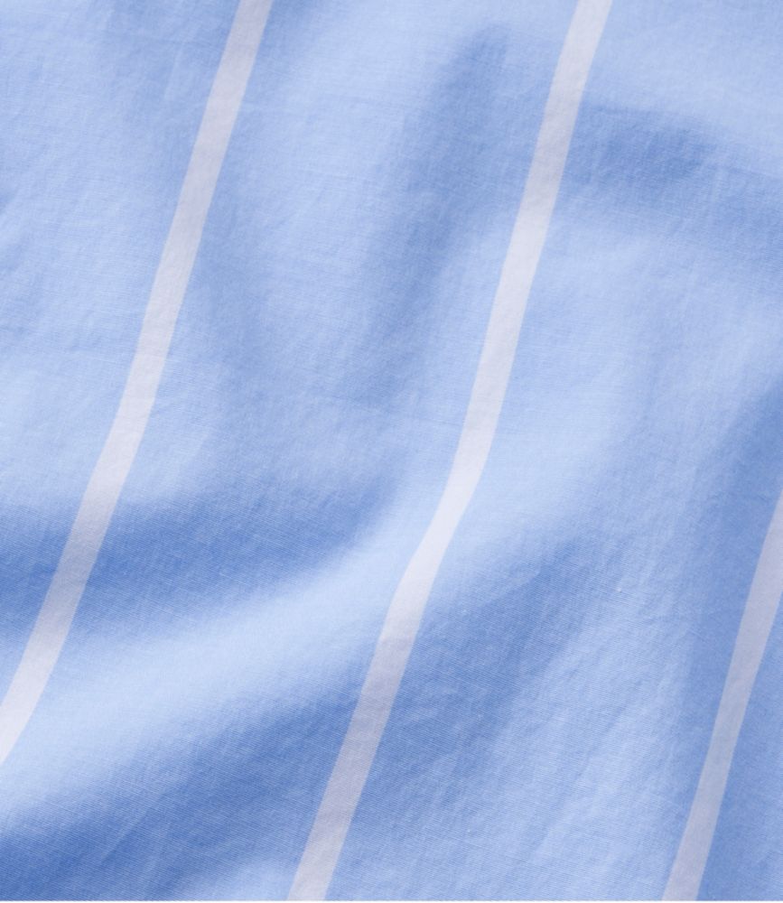 Women's Essential Cotton Poplin Shirt, Long-Sleeve, Brightwater Blue Stripe, small image number 5