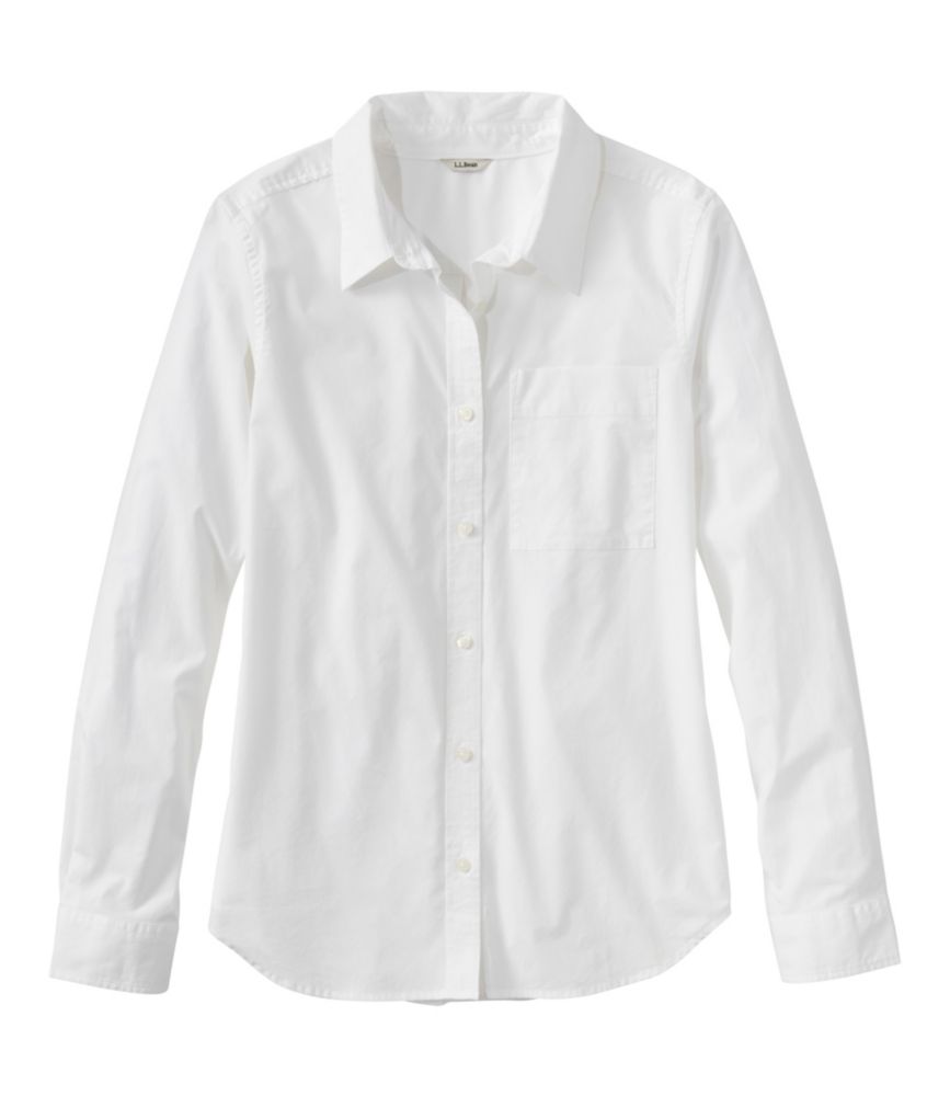 Women's Essential Cotton Poplin Shirt, Long-Sleeve
