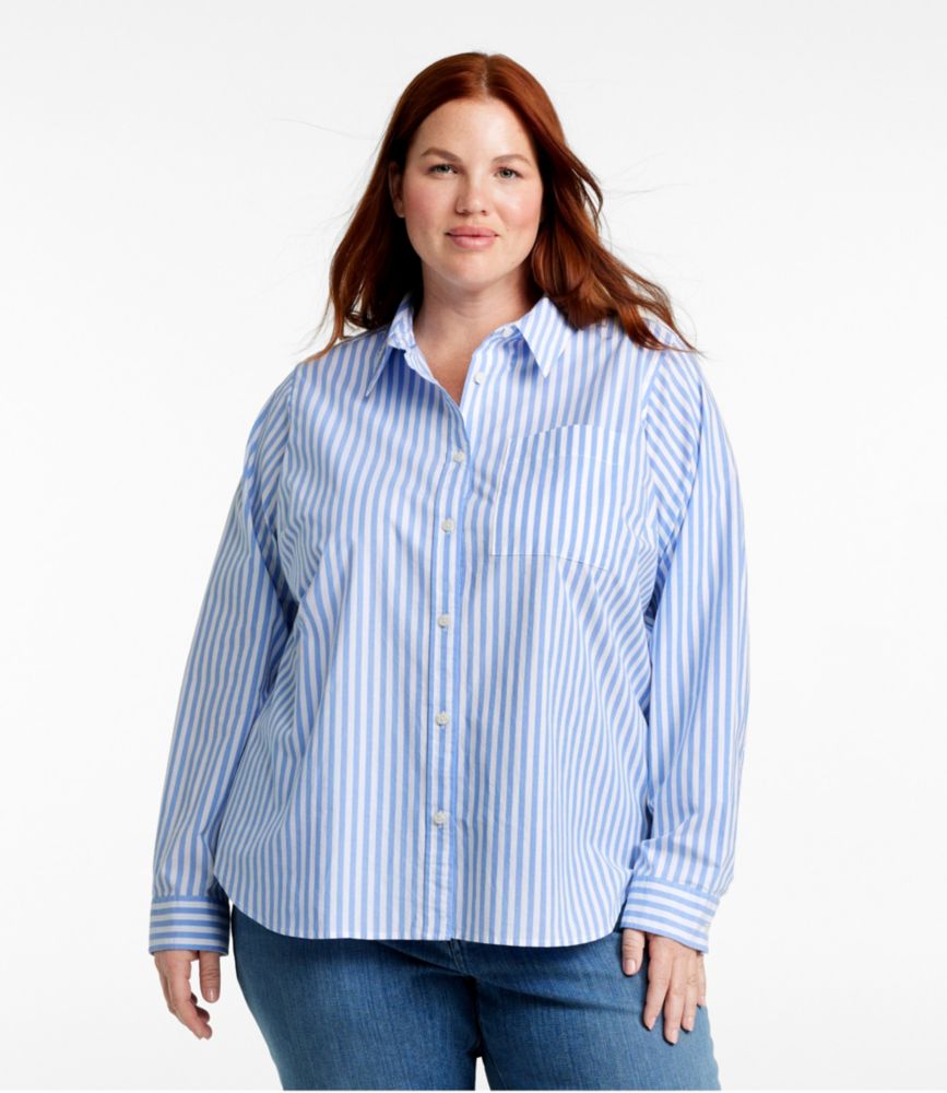Women's Essential Cotton Poplin Shirt, Long-Sleeve