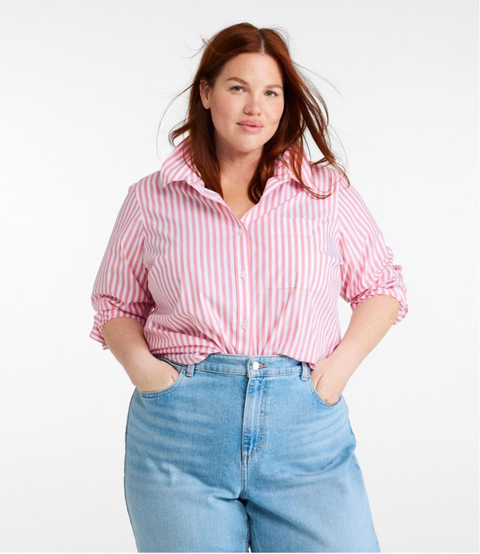 Women's Essential Cotton Poplin Shirt, Long-Sleeve