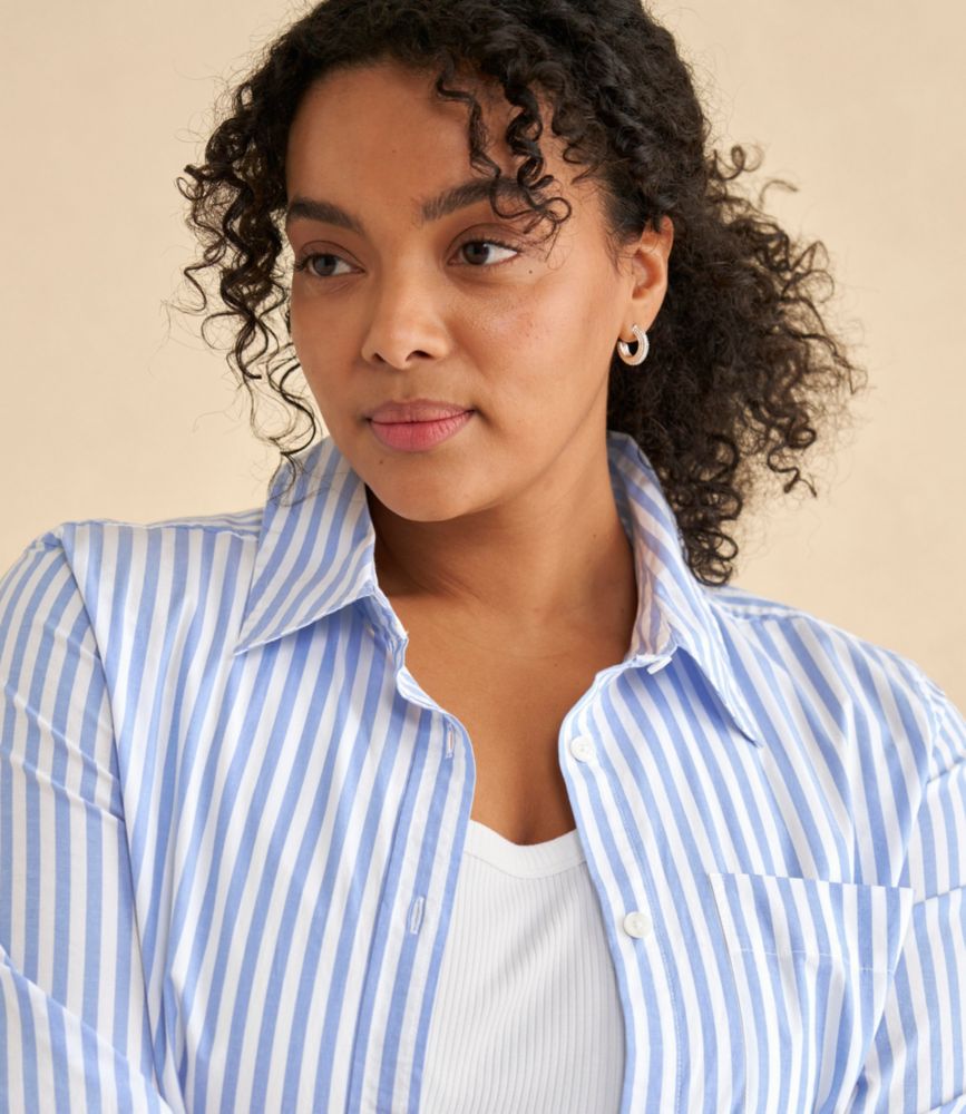 Women's Essential Cotton Poplin Shirt, Long-Sleeve