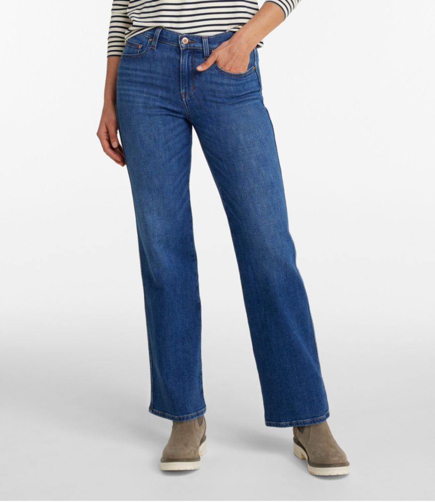 Women's L.L.Bean Everyday Stretch Jeans, High-Rise Relaxed Wide-Leg